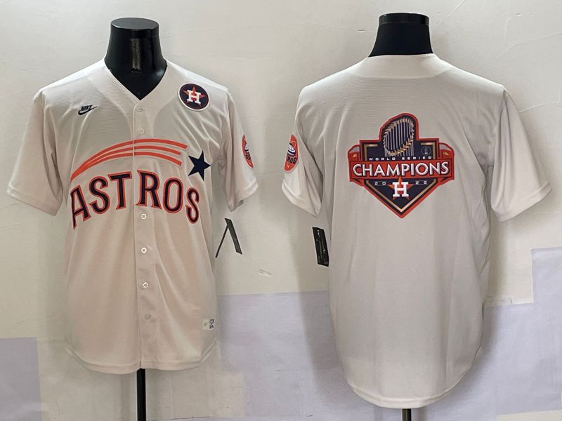 Men Houston Astros Blank Cream Five generations Joint Name 2025 Nike MLB Jersey style 24->los angeles dodgers->MLB Jersey